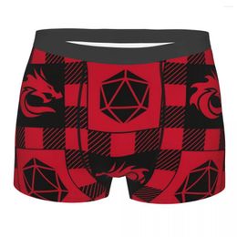 Underpants LUMBERJACK RED PLAID DICE Man's Boxer Briefs DnD Game Highly Breathable Underwear Top Quality Print Shorts Birthday Gifts