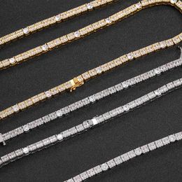 Hip Hop Iced Out 6mm Square Circle Mixed Zircon Tennis Necklace Cross Border Fashion Brand Personalized Men's Necklace