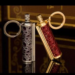 Creative Metal Cylinder Lighter Personalised Open Flame Men's Holiday Gift Smoking Accessories Gadget P7QX