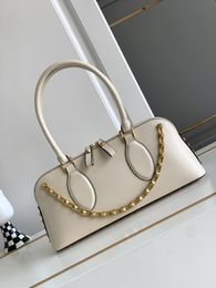 2023 new model 9869 latest catwalk fashion portable rivet bag handbag chain embellished design handbag genuine leather all-match shoulder bag luxury underarm bag