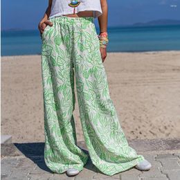 Women's Pants 2023 Autumn Printed Wide-leg Cross-border Slant Pocket To Wear Comfortable Casual