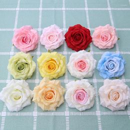 Decorative Flowers Large White Rose Head Wedding Home Party Artificial Flower DIY Outdoor Decoration Wreath Scrapbooking Craft Fake