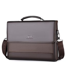 Briefcases Male Handbags Pu Leather Men's Tote Briefcase Business Shoulder Bag for Men 2023 Brand Laptop Bags Man Organizer Documents y230901