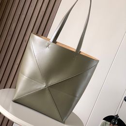 travel Casual Tote Fashion Leather Folding Geometry hobo Bag Shopping Beach Bags One Shoulder Handbags Large Capacity Bag new style