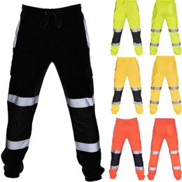 Men's Sleepwear 40# Fashion Men Road Work High Visibility Overalls Casual Pocket Trouser Pants Autumn Waterproof