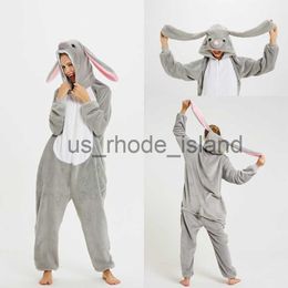 Pyjamas Winter Kigurumi Oneise For Kids Adults Boy Girl Unicorn Pyjamas Animal Rabbit Cartoon Sleepwear Unicornio Overalls Pyjamas Women x0901