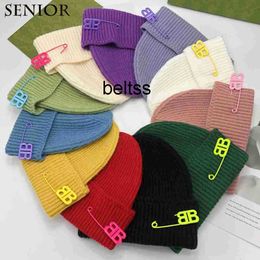 Beanie/Skull Caps Candy Colour Knitted Hat Women Winter Warm Cap BB Letter Beanie s Men Leisure Outdoor Ski Fashion Brand Skullies