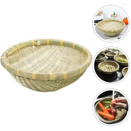 Bowls Bamboo Basket Desktop Woven Storage Bin Bins Snack Baskets Bread Table Weaving Organizer Mini