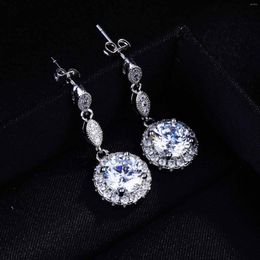 Dangle Earrings Q Excellent Round Square Bling Zircon Stone High Quality Jewellery For Women Girl