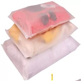 Packing Bags Wholesale Travelling Storage Bag Frosted Plastic Reclosable Zipper Package Reusable Packaging Pouch For Gift Clothes Jewe Dhsta