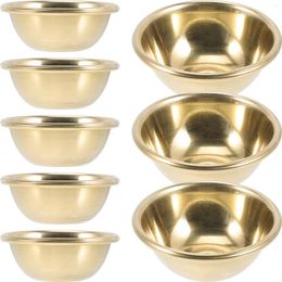 Bowls 7 Pcs Sacrifice Water Cup Brass Offering Mini Glasses Tibetan Bowl Durable Supplies Miniture Decoration