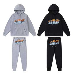 Men's Tracksuits Autumn Men Trapstar Shooters Hoodie Set Women Tracksuit Pant Sets Black Winter Oversized Brand Sports Suit Printed embroidery