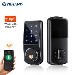 Door Locks WiFi fechadura eletronica Keyless Secure Keypad Remote Control Deadbolt Electronic Digital Smart Door Lock With Tuya App HKD230902