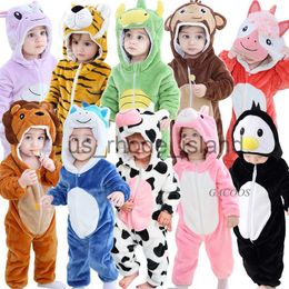 Pyjamas Inflant Newborn Rompers Winter Animal Onesie Kids Jumpsuit Boy Girl Overalls Baby Lion Panda Unicorn Costumes Christmas Pyjamas x0901