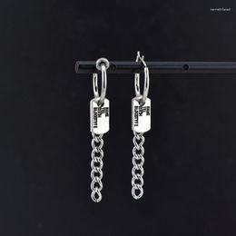 Dangle Earrings For Men Fashion Jewellery Chain Letter Clip On Ear No Piercing Without Pierced Eardrop Hoop Women