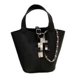 The latest leather basket bucket bag Fashion chain handbag shoulder bag