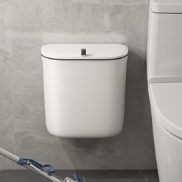 Waste Bins Bathroom Trash Can Wall Mounted Hanging Bin With Lid Waterproof N Seam Rubbish Toilet Garbage 79L 230923