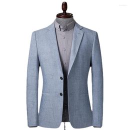 Men's Suits High Quality Grey Men Blazers Casual Suit Jackets Slim Fit Outwear Youth Luxury Coats Spring Autumn Korean Wedding Outfits