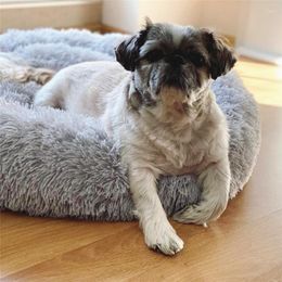 Kennels Winter Deep Sleeping Dog Cat Nests Luxurious Super Soft Long Plush Filling Warming Pet Mattress Mechanical Wash Sofa House