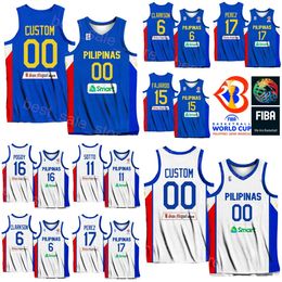 Print Basketball 2023 World Cup Philippines 4 Kiefer RAVENA Jersey 17 Jaymar PEREZ 8 SCOTTIE THOMPSON 11 KAI ZACHARY SOTTO 23 RHENZ ABANDO 6 CLARKSON Shirt National