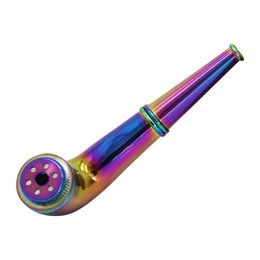 New Style Colourful Rainbow Zinc Alloy Pipes Innovative Portable Removable Easy Clean Philtre Screen Spoon Bowl Dry Herb Tobacco Cigarette Holder Hand Smoking