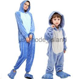 Pyjamas New Stitch Onesies Adult Pyjamas Unisex Blue Pink Stich Cosplay Party Wear Anime Pijama Boys Girls Pyjamas Kids Women Sleepwear x0901