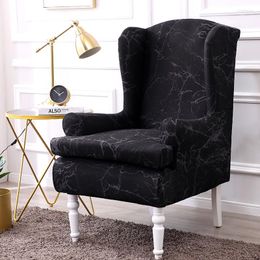 Chair Covers All-inclusive Spandex Stretch Wingback Armchair Slipcover Printed Wing Back Cover Elastic Armrest Protector