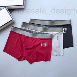 Underpants Designer boxers mens ice silk underwear four corner pants, seamless flat corner high-end trend cool, moisture absorbing, antibacterial, breathable short