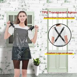 Aprons Fashion Custom Name Clear Transparent Waterproof AntiCorrosion Colourful Adjustable Strap Barber Man Woman Wash Free Apron 230901