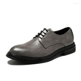 Dress Shoes Men Fashion Design Classic High Quality Leather Comfy Lace-up 2023 Autumn Tuxedo Casual