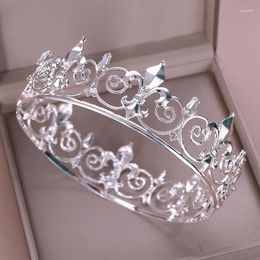 Hair Clips Women Baroque Luxury Large Metal Crowns Hollow Tiaras De Noiva Jewelry Bride Headpiece Pageant Wedding Accessories