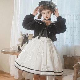 Work Dresses MAGOGO 2PCS Retro Lolita Suit Sweet Cute For Girls Shirt Dress Set Soft Sisters Bow Daily Party Clothes
