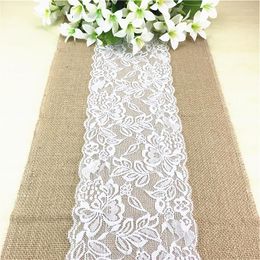 Table Runner 30X275cm Vintage Natural Burlap Jute Linen Christmas Wedding Champagne Runners Dining Room Restaurant Deco