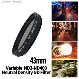 Filters 43mm Variable ND2-ND400 Neutral Density Filter Fader ND Adjustable Optical Glass Lens Apply to 43mm camera lens Q230905