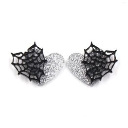 Stud Earrings CN Heart Spider Web TRENDY Halloween Gift Layered Acrylic Jewellery For Women