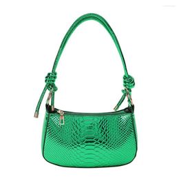 Evening Bags Women Fashion Shoulder Bag Soft PU Crocodile Pattern Satchel Solid Colour Casual Zipper Breathable For Travel Vacation Daily