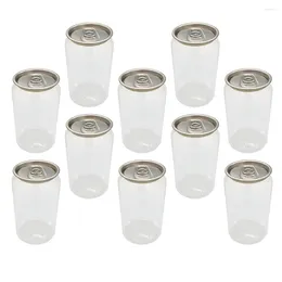 Dinnerware Sets 10 Pcs Milk Tea Packing Bottles Storage Containers Pet Household Empty Dessert The Ring-pull Carton Water