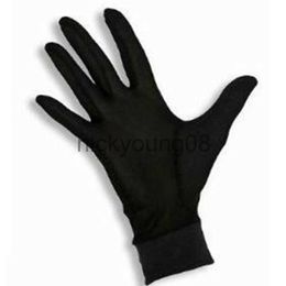 Five Fingers Gloves 1pair Pure Silk Black Liner Inner Thin Gloves Bike Motorcycle Soft Sport Gloves Driving Cycling Party Gloves One Size CYF9165 Y200110 x0902 x0903