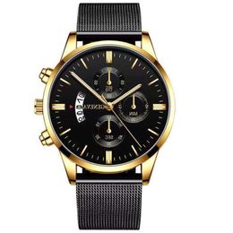 2023 Men's Dial Automatic Wristwatch Watches Watch Quartz Sports Watch Calendar Fashion Waterproof Sport Large Watch Gold Sokug