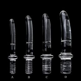 Briefs Panties Super Long Knife Shape Glass butt Plug Anal Dildo Masturbation Stick Dilator Butt Stimulation Sex Toy For Adult 230901