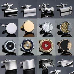 Cuff Links Arrive Shirt Cufflinks Men Steel Laser Engraving For Party Fashion Simple Sleeve Drop Delivery Jewellery Tie Clasps Tacks Dhwru