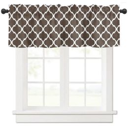Curtain Morocco Brown Geometry Short Curtains Kitchen Cafe Wine Cabinet Door Window Small Wardrobe Home Decor Drapes