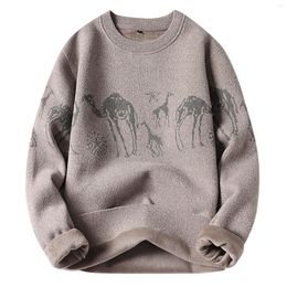 Men's T Shirts 2023 T-shirts For Men Spring And Autumn Sweater Solid Fashion Round Neck Long Sleeve Knitted Top Ropa Hombre Drop