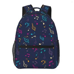 Backpack Men Woman Musical Notes And Clefs Colourful Schoolbag For Female Male 2023 Fashion Bag Student Bookpack