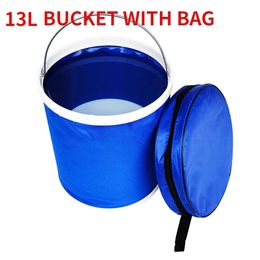 Buckets Portable Thicken Multifunctional Folding Bucket Outdoor Backpack Camping Hiking Trip Fishing Wash Cleaning Tool 230901