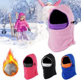 Berets Kids Winter Fleece Balaclava Hat Thermal Neck Warm Full Face Ski Mask Hood Cap Boys Girls Children Windproof