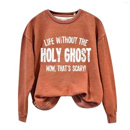 Women's Hoodies Womens Sweatshirt Crewneck Cute Pumpkin Print Long Sleeve Tops Graphic Ladies Fall Winter Shirts