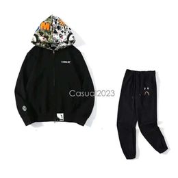 Shark Tracksuit Hoodies Men Sets Designer Clothes Track Suits Loose Fitting Pullover Hoodie Camouflage Sports Mens Clothing Zipper