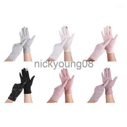 Five Fingers Gloves Five Fingers Gloves Summer Non-slip Touch Screen Short Cotton Pure UV Protection Elastic Sun One Size x0902