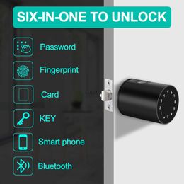 Door Locks Tuya Bluetooth Cylinder Smart Door Lock Fingerprint IC Card Digital Password Key Unlock Keyless Electronic Lock Home Replacement HKD230902